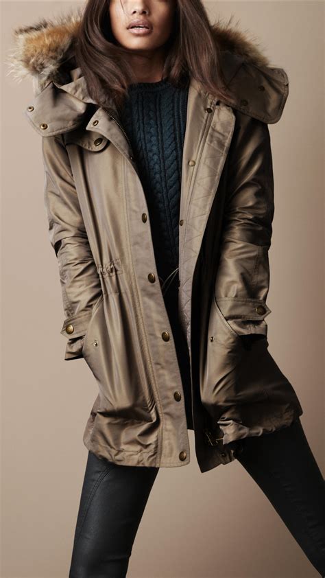 burberry parka womens